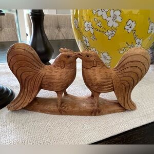 Vintage Balinese Indonesian Folk Art Hand Carved Wooden Birds